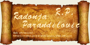 Radonja Parandilović vizit kartica